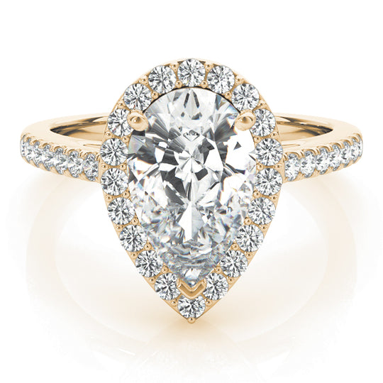2.5 CT Pear Shaped Moissanite Engagement Ring In Halo & Pave Design 9
