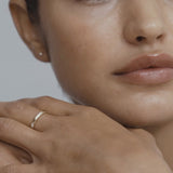 Flush Setting Wedding Band Featuring 0.15 TCW Round Moissanite 4