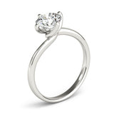 1.0 CT Round Shaped Moissanite Engagement Ring In Swirl Shank 3