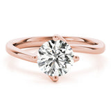 1.0 CT Round Shaped Moissanite Engagement Ring In Swirl Shank 9