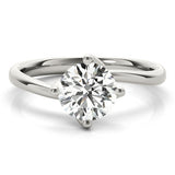 1.0 CT Round Shaped Moissanite Engagement Ring In Swirl Shank 1