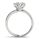 1.0 CT Round Shaped Moissanite Engagement Ring In Swirl Shank 4