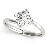 1.0 CT Round Shaped Moissanite Engagement Ring In Swirl Shank 2
