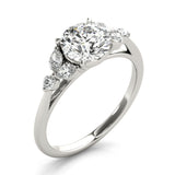 1.5 CT Round Shaped Moissanite Engagement Ring In Cluster Design 4
