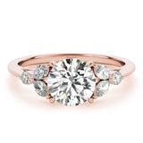 1.5 CT Round Shaped Moissanite Engagement Ring In Cluster Design 10