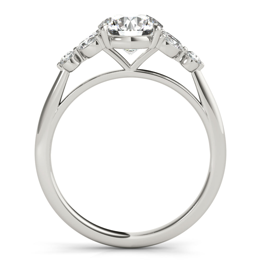 1.5 CT Round Shaped Moissanite Engagement Ring In Cluster Design 5