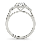 1.5 CT Round Shaped Moissanite Engagement Ring In Cluster Design 5