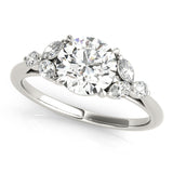 1.5 CT Round Shaped Moissanite Engagement Ring In Cluster Design 2