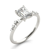 1.5 CT Pear Shaped Moissanite Engagement Ring In Pave Design 6