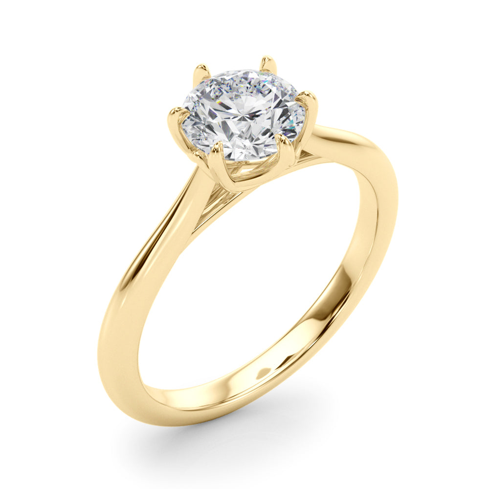 1.0 CT Round Shaped Moissanite Engagement Ring In Solitaire 11