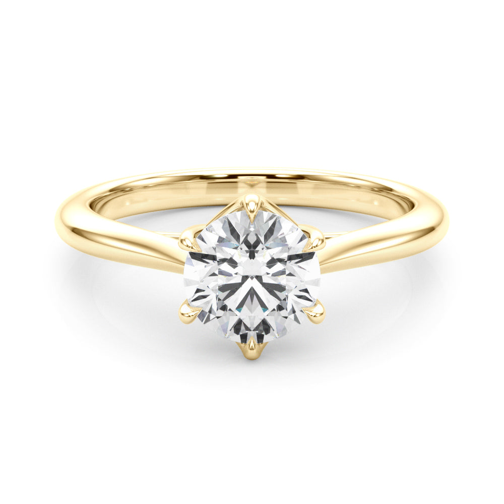 1.0 CT Round Shaped Moissanite Engagement Ring In Solitaire 12
