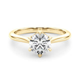 1.0 CT Round Shaped Moissanite Engagement Ring In Solitaire 12