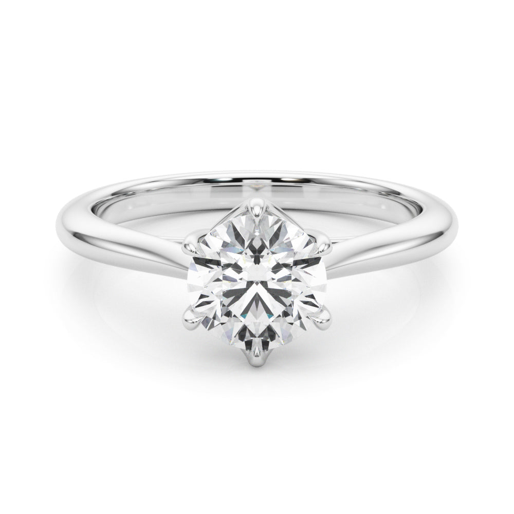 1.0 CT Round Shaped Moissanite Engagement Ring In Solitaire 1