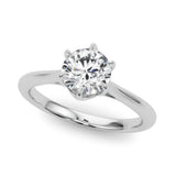 1.0 CT Round Shaped Moissanite Engagement Ring In Solitaire 4