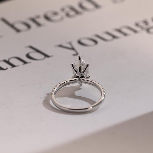 Marquise Pave Lab Grown Diamond Engagement Ring