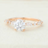 Round Pave Lab-Grown Diamond Engagement Ring