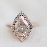 Pear Halo & Pave Cathedral Lab Grown Diamond Engagement Ring
