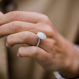 Oval Halo & Pave Lab Grown Diamond Engagement Ring