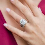 Cushion Halo & Pave Lab Grown Diamond Engagement Ring