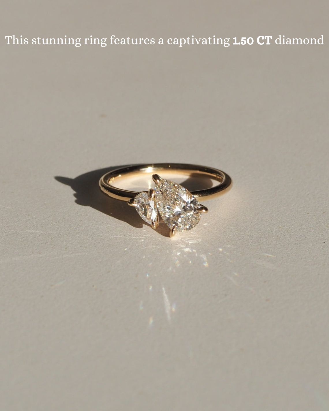 Solitaire Engagement Ring Featuring 1.5 CT Pear Moissanite 2