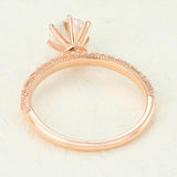 Round Milgrain Pave Lab-Grown Diamond Engagement Ring
