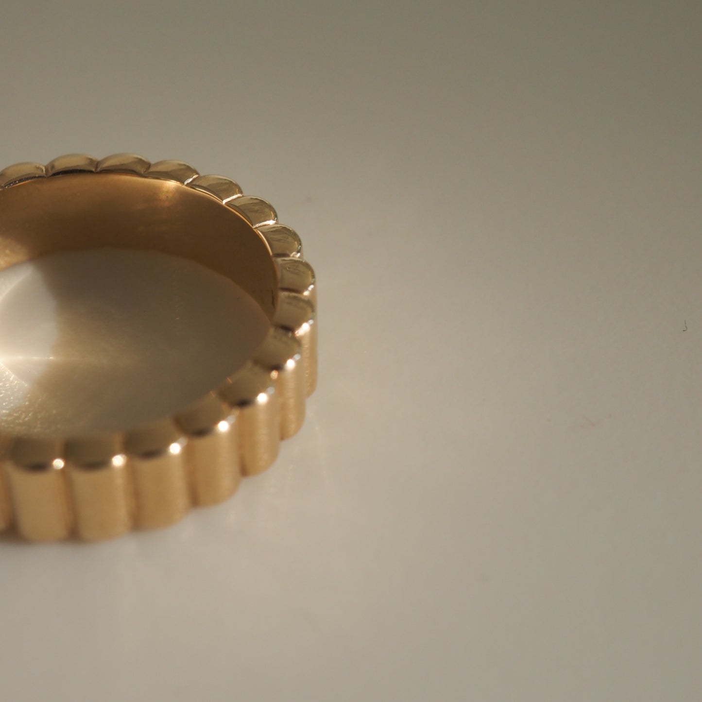 Ribbed Cigar Wedding Band 6