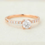 Round Pave Lab-Grown Diamond Engagement Ring