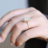 Stunning 1.5 - 2.5 CT Radiant Moissanite Engagement Ring with Pave & Halo Design 4