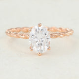 Oval Solitaire Twisted Shank Lab-Grown Diamond Engagement Ring