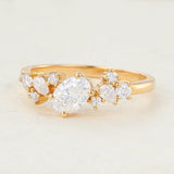 Oval Cluster Lab-Grown Diamond Engagement Ring