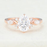 Oval Cluster Lab-Grown Diamond Engagement Ring