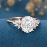 Oval Cluster Lab Grown Diamond Engagement Ring