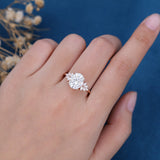 Oval Cluster Lab Grown Diamond Engagement Ring