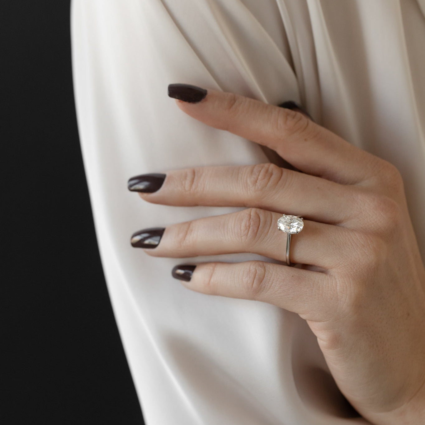 2.10 CT Oval Moissanite Solitaire Engagement Ring - farrellouise