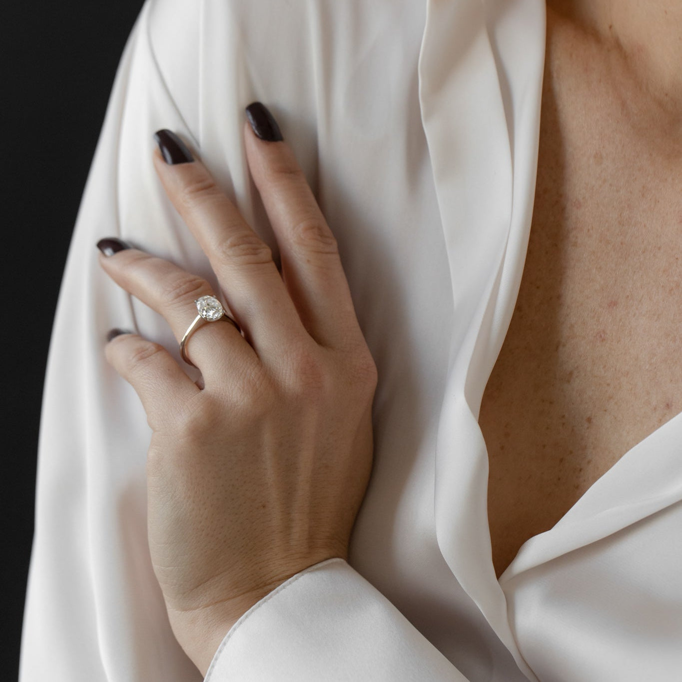 2.10 CT Oval Moissanite Solitaire Engagement Ring - farrellouise