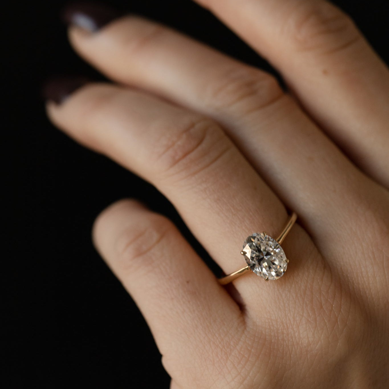 2.10 CT Oval Moissanite Solitaire Engagement Ring - farrellouise