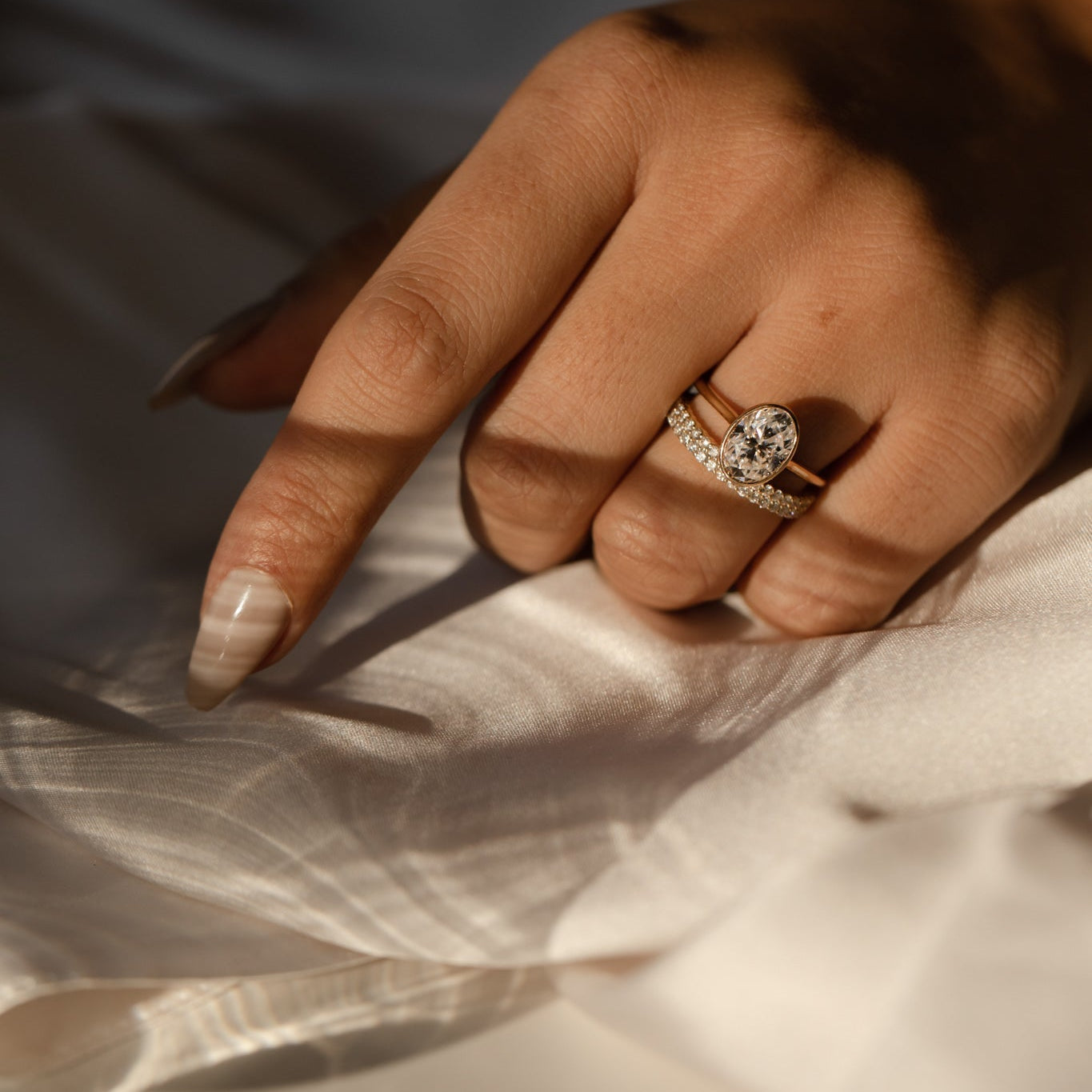 2.10 CT Oval Moissanite Bezel Solitaire Engagement Ring - farrellouise