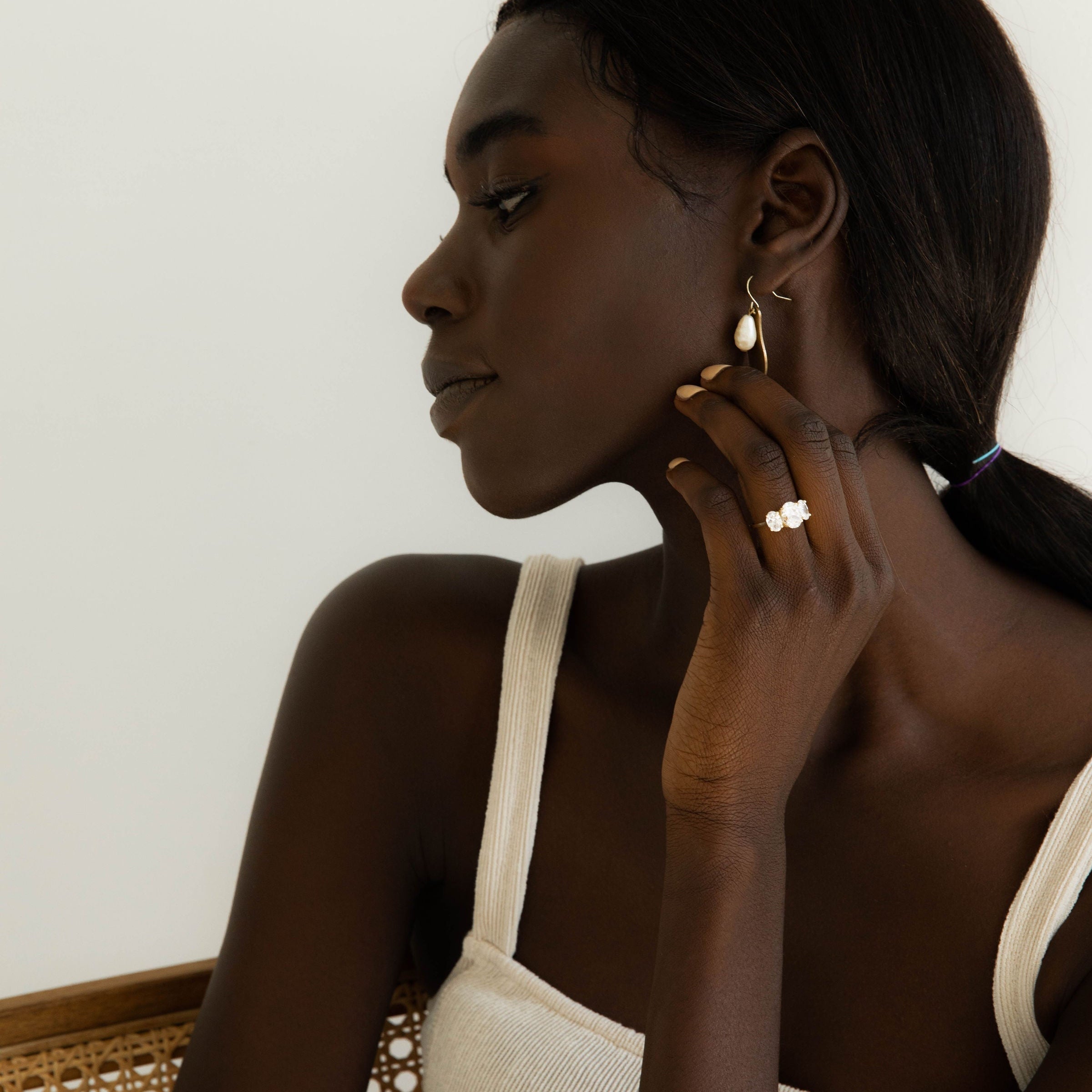 1.80 CT Oval Moissanite Three Stone Engagement Ring - farrellouise