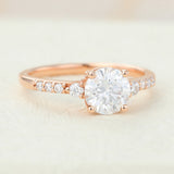 Round Pave Lab-Grown Diamond Engagement Ring