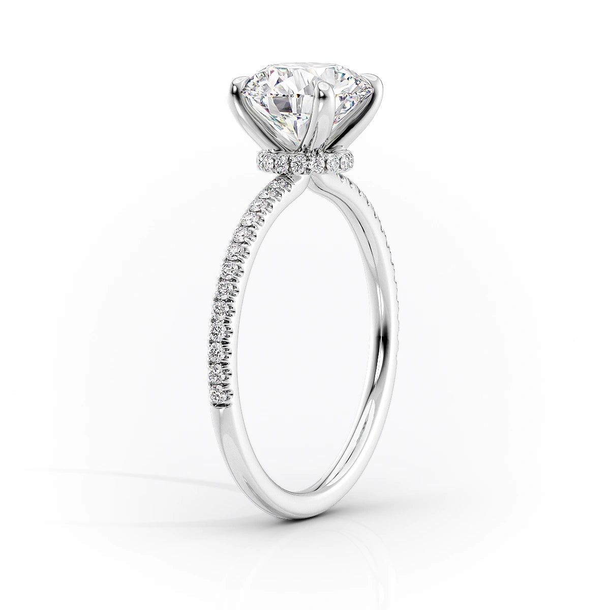 Hidden Halo Engagement Ring Featuring 2.0 CT Round Moissanite 2