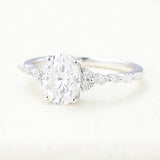 Oval Cluster Lab-Grown Diamond Engagement Ring