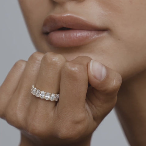 Eternity Wedding Band Featuring 1.60 TCW Oval Moissanite 8