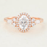 Oval Cluster Lab-Grown Diamond Engagement Ring