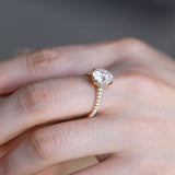 Stunning 1.0 - 2.0 CT Oval Moissanite Engagement Ring with Hidden Halo Design 4