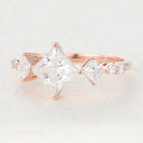 Princess Cluster Lab-Grown Diamond Engagement Ring