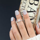 Round Pave Split Shank Lab-Grown Diamond Engagement Ring