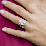 Cushion Halo & Pave Lab Grown Diamond Engagement Ring