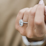 Oval Halo & Pave Lab Grown Diamond Engagement Ring