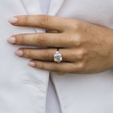 Asscher Three Stone Lab Grown Diamond Engagement Ring