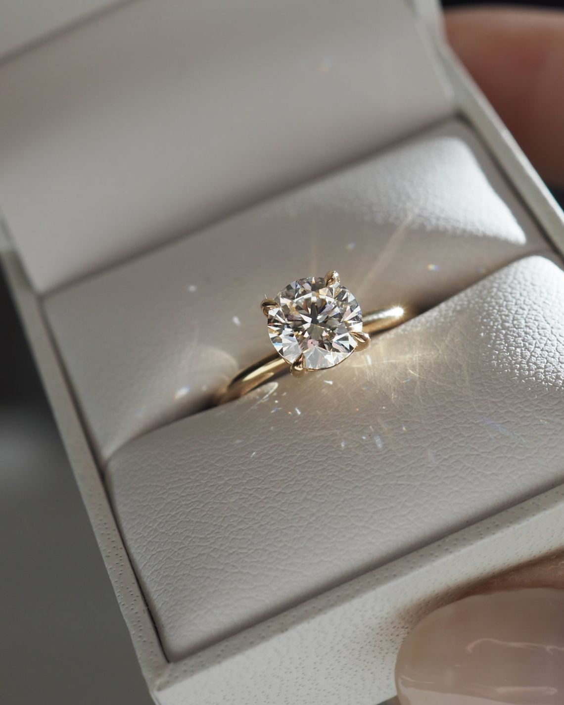 Solitaire Engagement Ring Featuring 1.5 CT Round Moissanite 1